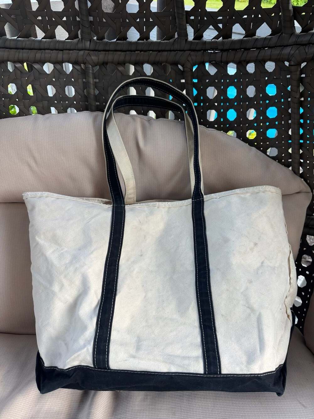 Vintage L.L. Bean Boat and Tote Canvas Zipper Top Bag